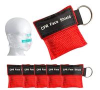 GNALIA Pocket Mask 5 Pezzi, Mascherine Di Primo Soccorso Con Portachiavi, Maschera Cpr Per Respirazione, Protezione Emergenza, 5X5.5Cm