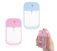 GNALIA Porta Profumo Da Viaggio 2 Pezzi Flaconi Spray 45Ml Riutilizzabili Per Profumi E Cosmetici In Tinte Azzurro E Rosa Chiaro