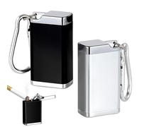 GNALIA Posacenere Tascabile, 2 Pezzi, Colori Nero E Argento, Dimensioni Standard, Design Compatto E Portatile