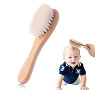 GNALIA Spazzola Neonato, 1 Pezzo Legno Naturale Marrone, Setole Capra Morbide, Lunghezza 15Cm Larghezza 4Cm Per Bambini