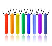 GNAWRISHING 8 collari sensoriali da masticare per bambini autistici, ADHD, bambini piccoli, adulti (forma del diamante)