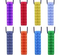 GNAWRISHING Collane da masticare per bambini sensoriali, 8 pezzi, giocattoli masticabili sensoriali per autismo, ragazze e ragazzi, ADHD, bambini e adulti(Forma di mattone)
