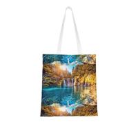 Gnbmvcc Acqua pulita e paesaggio del lago 15 x 16 pollici borsa della spesa riutilizzabile, borsa della tela, borsa di protezione dell'ambiente