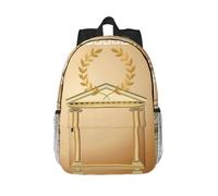 Gnbmvcc Antico edificio con ramo d'ulivo romano e greco 15 pollici zaino notebook da viaggio, borsa da lavoro impermeabile per ragazzi e ragazze.