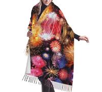 Gnbmvcc Bellissime sciarpe calde da donna con fuochi d'artificio in autunno e inverno, scialli extra large per molte occasioni.