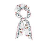 Gnbmvcc Blu Bicicletta Fiore Sciarpe Per Le Donne Uk Leggero Bandane Moda Fazzoletti Morbido Raso Hijab