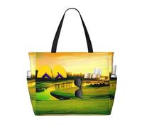 Gnbmvcc Campo da golf Borsa da spiaggia oversize da donna, borsa da donna con cerniera. Viaggio, Shopping. Viaggio. Piscina