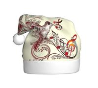 Gnbmvcc Cappelli natalizi per adulti con note musicali volanti, unisex, comodi costumi di Natale e feste di Capodanno