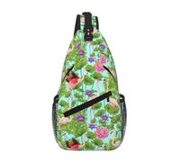 Gnbmvcc Flamingo Love Flowers - Borsa a tracolla diagonale da uomo e donna, per viaggi, escursionismo, tempo libero