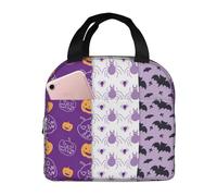 Gnbmvcc Happy Halloween Borsa termica per il pranzo in alluminio per uomini e donne, contenitore per adulti