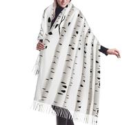 Gnbmvcc Sciarpa calda da donna con albero di betulla per autunno e inverno, scialli extra large per molte occasioni.
