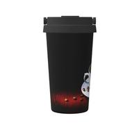 Gnbmvcc Tazza da viaggio per auto con chicchi di caffè, tazza da caffè isolata con coperchio a prova di perdite, tazza da caffè da viaggio in acciaio inox