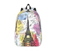 Gnbmvcc Zaini di grande capacità per studenti adulti in tela Torre Eiffel Tour francese di Parigi per studenti universitari maschi e femmine.