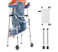 GNbow Deambulatore Verticale per Anziani, Case Deambulatore per Anziani con Supporto Ascellare, Bracciolo e Schienale Imbottiti, 8 Livelli di Altezza, Deambulatore per Anziani