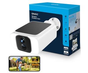 GNCC 2K 4MP Telecamera Wifi Esterna Senza Fili con Pannello Solare, 2.4/5GHz WiFi Videocamera Sorveglianza da Esterno, Visione Notturna a Colori, Allarme, PIR, Audio Bidirezionale, Compatibilità Alexa