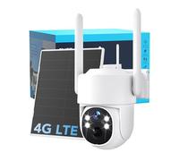 GNCC 4G LTE Telecamera Sorveglianza Esterno Solare con SIM, 2K 4MP, IP65