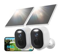 GNCC 4MP Kit 2 Telecamera Wi Fi Esterno Senza Fili Con Solare Pannello 2.4G/5GHz