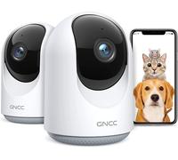 GNCC Telecamera Wi-Fi Interno, 1080P 2 Pezzi Videocamera Sorveglianza Rotazione