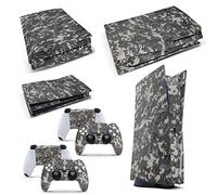 GNG - Set con decalcomania in vinile per console PS5, motivo: mimetico digitale + 2 skin per controller