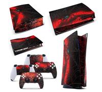 GNG, Set di skin adesive per PS5 Digital, in vinile, motivo ragno, con 2 skin per controller