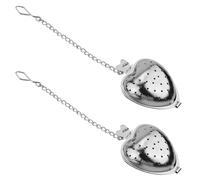 GNHG 2 Colini da tè in Acciaio Inossidabile a Forma di Cuore,infusore tè,Filtro Te,Infusore per Tisane,Colino da tè, Colino da tè a Forma di Cuore con Catena,Porta Tisane