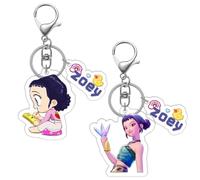 GNHG 2 pezzi K-Pop devil H-unters portachiavi, kpop devil hunters, Huntrx/X figura anime portachiavi commemorativo, ciondolo zaino per ragazzi e ragazze, acrilico accessori regalo(B)