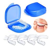 GNHG 4 Pezzi Bite Bruxismo Notturno Automodellante,Bite Dentale per il Digrignamento Notturno dei Denti, Modellabile Mouth Guard,Dispositivo anti-digrignamento dei denti