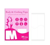 GNHG Nastro Biadesivo Trasparente per Corpo e Abiti - 36 Strisce (1.8 x 7.5 cm), Forte Adesione, Invisibile, Delicato sulla Pelle, Perfetto per Maniche, Scollo e Abiti da Sposa