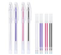 GNHG Penne Termiche cancellabili, Pennarelli per Tessuto a 4 Colori con 12 ricariche, Pennarelli per Tessuto per Quilting e Cucito, Sartoria, Tessuto, Cucito Personalizzato, Vari Colori di Tessuto