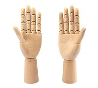 GNIEMCKIN Modello a mano in legno, 2 pezzi, 30,5 cm, manichino artistico per mano sinistra e destra, con per esposizione di gioielli a mano, decorazione, schizzi.
