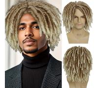 Gnimegil sintetico rasta rasta maschile dreadlock parrucche di media lunghezza parrucche intrecciate per uomo per i ragazzi falsi tempi fauci wig par