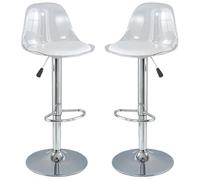 GNIUBBDB Set di Sgabelli da Bar 2/4/6, Sgabelli da Bar Girevoli con Schienale, Sgabelli da Bar Trasparenti Regolabili, Sedie da Bar per La Colazione da Cucina Moderne Senza Braccioli C,2 Set