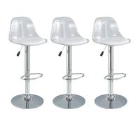 GNIUBBDB Sgabello da Bar, sgabelli da banco girevoli con Schienale, Sgabello da Bar Regolabile Trasparente, sgabelli da Bar Moderni per la Colazione in Cucina Alta,Set di 3
