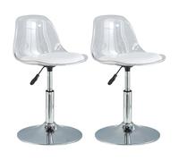 GNIUBBDB Sgabello da Bar, sgabelli da banco girevoli con Schienale, Sgabello da Bar Regolabile Trasparente, sgabelli da Bar Moderni per la Colazione in Cucina Breve,Set di 2