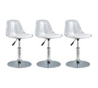 GNIUBBDB Sgabello da Bar, sgabelli da banco girevoli con Schienale, Sgabello da Bar Regolabile Trasparente, sgabelli da Bar Moderni per la Colazione in Cucina Breve,Set di 3