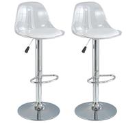 GNIUBBDB Sgabello da Bar, sgabelli da banco girevoli con Schienale, Sgabello da Bar Regolabile Trasparente, sgabelli da Bar Moderni per la Colazione in Cucina Alta,Set di 2