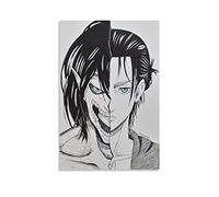 GNKIO Empire Interactive - Poster da parete con immagine di Anime Attack on Titan Eren Jaeger HD, 1 tela artistica da parete con stampa artistica moderna per la camera da letto, 30 x 45 cm
