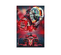 GNKIO F1 Racing Driver Sebastian Vettel - Tela decorativa da parete, per soggiorno e camera da letto, 20 x 30 cm