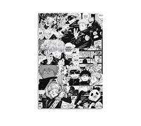 GNKIO Jujutsu Kaisen Poster Pop Manga Black and White (1) su tela, poster artistico e da parete, stampa moderna per camera da letto, 30 x 45 cm