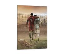 GNKIO Lionel Messi and Ronaldo Competition - Poster ispirazionale, in bianco e nero, su tela, per soggiorno, camera da letto, 30 x 45 cm