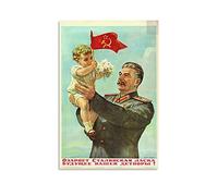GNKIO Poster da parete con immagine di Stalin's Kindness Illuminates The Future of Our Children Soviet Propaganda Poster arte da parete Stampa di famiglia moderna Poster da camera da letto 20 x 30 cm