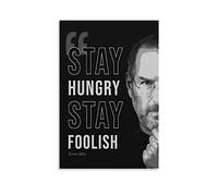 GNKIO Steve Jobs Stay Hungry Stay Foolish - Poster artistico da parete, stampa artistica da parete, motivo famiglia moderna, per camera da letto, 60 x 90 cm
