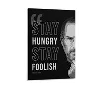 GNKIO Steve Jobs Stay Hungry Stay Foolish - Poster artistico da parete, stampa artistica da parete, motivo famiglia moderna, per camera da letto, 30 x 45 cm