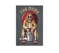 GNKIO The Dude Poster Bathroom Art Interesting Big Lebowski Dipinto decorativo da parete per soggiorno, camera da letto, 20 x 30 cm