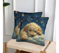 GNMRTFEAE Barboncino Federa Per Cuscino Set Di 2 Per Soggiorno, Camera Da Letto, Divano Motivi Copricuscino Lavabile in Lavatrice Copricuscino 40x40cm