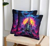 GNMRTFEAE Chitarre Federa Per Cuscino Set Di 2 Per Cuscino Auto Per Divano Letto Decorazioni Motivi Copricuscino Resistente All'usura Copricuscino 50x50cm