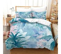 GNMRTFEAE Copripiumino Matrimoniale Tropical Plants Set Di Biancheria Da Letto Letto Con Stampa 3D Con Chiusura Lampo E Federe Per Bambini E Adulti 3 Pezzi Double（200x200cm）