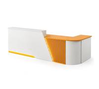 GNNymphyte Banco Reception A L, Con Cassetti Chiudibili E Ripiano Design Per Ufficio, Hotel, Salone(Naranja,Right,140x60x100cm)