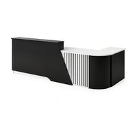 GNNymphyte Banco Reception A L, Con Cassetti Chiudibili E Ripiano Design Per Ufficio, Hotel, Salone(Negro,Right,180x60x100cm)