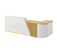GNNymphyte Banco Reception A L, Con Cassetti Chiudibili E Ripiano Design Per Ufficio, Hotel, Salone(Nogal,Left,120x60x100cm)